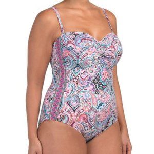 LA BLANCA Plus Swirling Around Swimsuit NWT Sz. 20